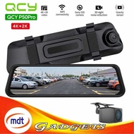 2025Original QCY P50pro 4K+2K Sony Imx335 Dashcam Wifi Touch Screen Rearview Mirror Car Cameracod