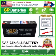 ORIGINAL GP 6V 3.2Ah Rechargeable Sealed Lead Acid Battery - GPP612 GP Back Up Battery 6V1.2AH Recha