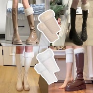 Bless U  Ladies Plush Boots Cover Autumn and Winter Imitation Fur Lapel Short Boots Socks Cover Net 