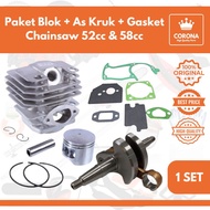 MESIN Crankshaft Block Package Gasket Senso Chainsaw 5200 5800 Cylinder Block Small Chainsaw Engine 