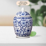 LOVIVER Ceramic Ginger Jar Asian Ginger Jar Vintage Chinoiserie Chinese Vase for