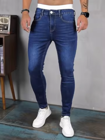 Men's Slim Fit Blue Jeans, Classic Heritage Meets Contemporary Comfort
