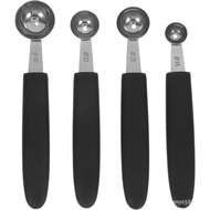 4pcs Stainless Steel Melon Baller Ice Scoop Melon Ball Scoop Watermelon Spoon for Gelato Cantaloupe 