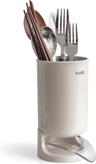 carrotez Utensil Drying Holder for Kitchen Counter Self Draining Small Utensil Cutlery Flatware Silv