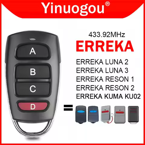 ERREKA LUNA 2 3 RESON 1 2 Garage Door Remote Control Duplicator Opener 433.92MHz Fixed Code ERREKA K