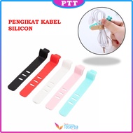 PTT Pengikat Kabel Charger Silicon Kabel Organizer Cable Clip Cord Holder Penggulung Kabel Headset K