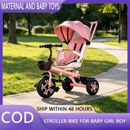 Stroller Bike for Baby Girl 4 In 1 Bike for Kids 1-3 Years Old 3 Wheels Trolley Bike for Baby