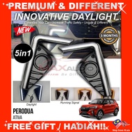 5in1 LED Daylight w/ Running Signal PERODUA ATIVA Fog Lamp Cover Front Bumper Daytime Running DRL