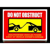 DO NOT OBSTRUCT SIGN/SIGNAGE | 210mm x 148mm | VEHICLE SIGN, WARNING SIGN, NOTICE SIGN & INSTRUCTION