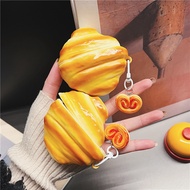 【Stock Ready】3D Croissant Earphone Case Compatible For Ugreen HiTune S3 with Hook