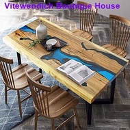 Malaysia First Epoxy Resin Table Solid Wood Slab Dining Study Table Meja Makan Meja Belajar Resin Art Table