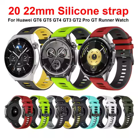 20mm 22mm Silicone Band for Huawei Watch GT6 GT5 GT4 GT3 GT2 42MM 46MM Sport Strap Bracelet for Sams