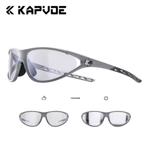 Kapvoe Hiking Sunglasses Camping Fashion Sunglasses Photochromic Men's Cycling Glasses MTB Bike Gogg