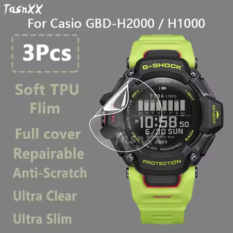 3Pcs For Casio G-Shock GBD-H2000 GBD-H1000 Clear Ultra Slim Soft Hydrogel Repairable Film Screen Pro