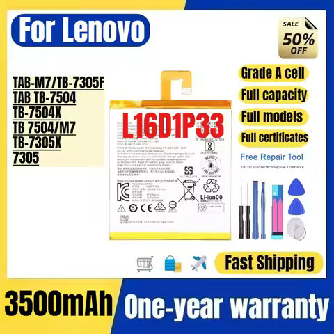 L16D1P33 for Lenovo TAB-M7/TB-7305F/TAB TB-7504/TB-7504X/TB 7504/M7/TB-7305X/7305 Phone Battery Repl