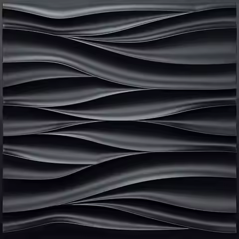 3D Wave Design Textured PVC Wall Panels, 19.7''x19.7'' Modern Accent for Bedroom Office Living Room 