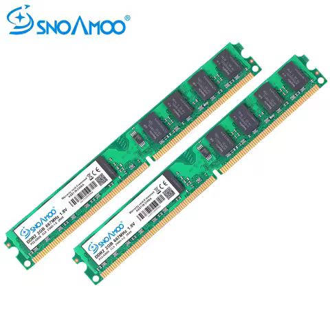 SNOAMOO Desktop PC RAMs DDR2 4GB(2GBx2pcs) RAM 667MHz PC2-6400S 240-Pin 1.8V DIMM For intel Compatib