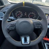 DIY Artificial leather Suede Carbon Fiber Customized Hand-stitched Car Steering Wheel Cover For MG Z