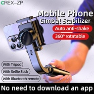 CREX-ZP กิมบอลอัจฉริยะเสถียรมือจับโทรศัพท์มือถือบลูทูธพร้อมกิมบอลมือถือพับได้ไม้เท้าเซลฟีขาตั้งสามขาสำหรับสมาร์ทโฟน Xiaomi iPhone