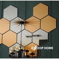 FURNITURE LIFE Hexagon Mirror Deco Wall Mirror Cein Dinding Hexagon Wall Mirror Hexagonal Wall Mirror