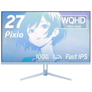Pixio PX275 Wave Pastel Blue Gaming Monitor 27-inch WQHD Pastel Blue Light Blue 100Hz IPS Cute Built