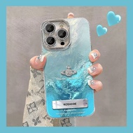 [315] Suitable for Apple 16pro Phone Case 2025 New Female 15promax Blue Gradient Planet Bracket iPho
