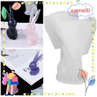 CAMELLI  Rabbits Resin Mould, Silicone Transparent Long Ears Rabbits Mould, Resin Casting Mould Cute