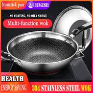 Non-stick  pan Wok Cooking  Induction cooker  Hua Ge Shi 304 stainless steel wok household non coat