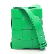 [二手] Bottega BOTTEGA VENETA Cassette 迷你斜背包，729298，綠色皮革，女士。