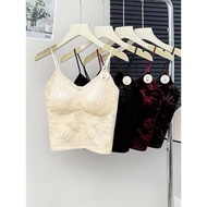 summer top tank top woman Pure Glossy Jacquard Slim-fit Velvet Camisole Women's Summer Hot Girl Sexu