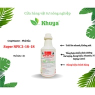 Super NPK Foliar Fertilizer 3-18-18 1 liter bottle Large fruit Big tubers