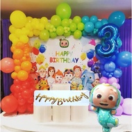 Cocomelon Theme Cocomelon JoJo Foil Balloon "Blue Number Garland Arch Kit Party Decorations