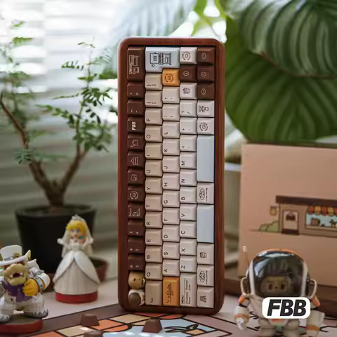 FBB Keycaps Otter Coffee Cute Capibala Artsain Key Cherry Profile For Mx Cherry Switch Gaming Mechan