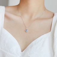 Aquamarine perfume bottle necklace