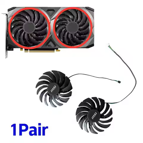 2Pcs 95MM GPU Cooling Fan for MSI RTX 3070 3060 3060Ti VENTUS 2X OC PLD10010S12HH Video Card Replace