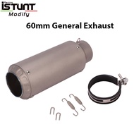 ISTUNT 60mm Universal Motorcycle Exhaust Escape Modified Slip-on  Titanium alloy Vent Muffler Pipe For S1000RR CBR1000 R