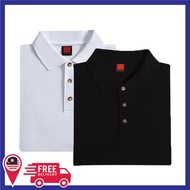 OREN SPORT Plain Polo Tee Tshirt - White / Black (Unisex) HC01