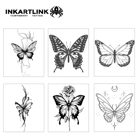 Magical Herbal Juice Butterfly Tattoos. Elegant, Semi-Permanent, Waterproof. Lasts 2-3 Weeks.​