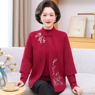 Mother's Clothing Spring And Autumn Knitted Jacket Middle-aged And Elderly Women's Wedding Banquet C