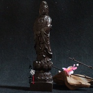 richthestore เจ้าแม่กวนอิม Agarwood Ornament 15ซม Solid Wood Carving Handicraft Buddha Statue
