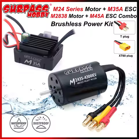 SURPASS HOBBY M35A ESC M2430 M2435 M2440 M2838 Waterproof Brushless Motor Combo for 1/14 1/16 1/18 R