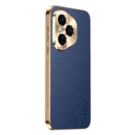 Casing for Honor 400 Pro 400Pro Honor 400 5G Electroplated frame Lychee pattern leather Phone Case B