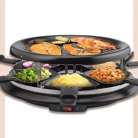 220v Home Multifunctional Double-Layer Korean Automatic Smokeless Electric Cooker Grill Electric Gri