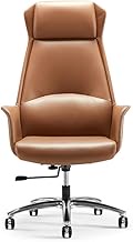 Boss Chair Leather Home Computer Chair Office Chair Modern Minimalist Ergonomic Chair Lift Swivel Chair (Color : Cowhide Brown Short) interesting