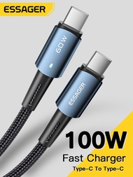 Essager PD 100W/60W USB Type C To USB C Cable  QC 4.0 USB-C Cable Fast Charging For Macbook Air 2020 MacBook Pro 2018 Samsung S20+ Xiaomi