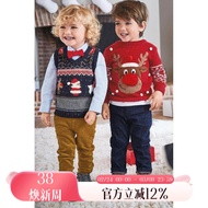 Ready Stock UK NEXT Children's Clothing Boy Christmas Sweater Boy Baby Christmas Deer Sweater Vest D