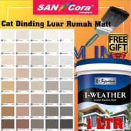 1 LITER SANCORA I WEATHER EXTERIOR  WALL PAINT MATT CAT DINDING LUAR RUMAH TAK KILAT  ( JOTUN COLOUR - PAGE C)