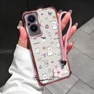 Case for OPPO reno 7z 8z 5g phone case cute dog anti fall four corner silicone TPU transparent soft 