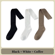 1/3/4 Pairs of Womens Winter Warm Over-The-Knee Socks Pleated Stacked Design Layered Socks Womens Ov