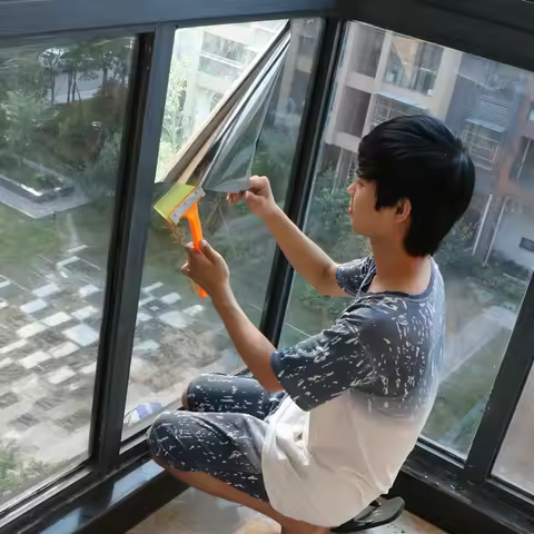 1Mx30-60CM Window Glass privacy Film One Way Silver Mirror Insulation Stickers Solar Reflective Laye